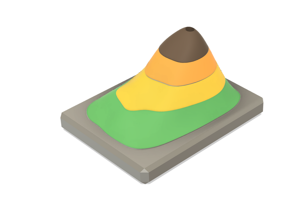 Höhenlinienmodell Isohypsenmodell 7x9cm für Grundschulen | Höhenmodell | magnetisch