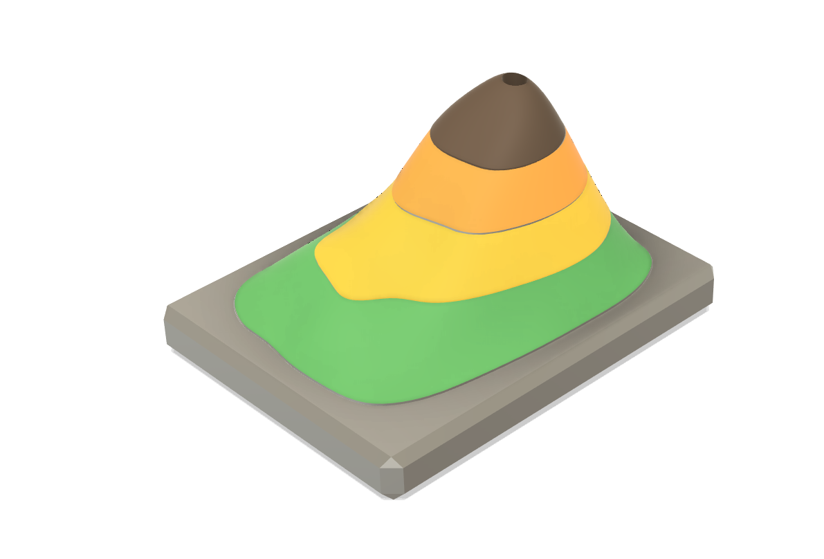 Höhenlinienmodell Isohypsenmodell 7x9cm für Grundschulen | Höhenmodell | magnetisch