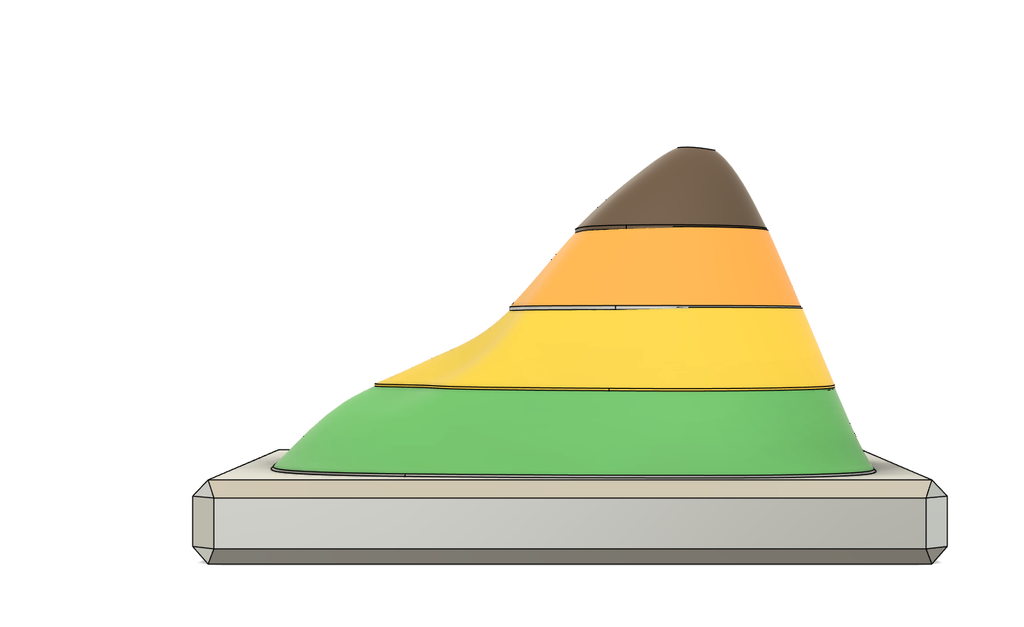 Höhenlinienmodell Isohypsenmodell 7x9cm für Grundschulen | Höhenmodell | magnetisch