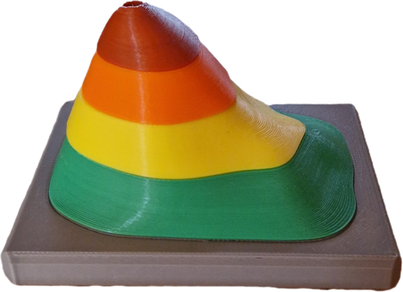 Höhenlinienmodell Isohypsenmodell 7x9cm für Grundschulen | Höhenmodell | magnetisch