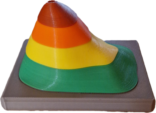 Höhenlinienmodell Isohypsenmodell 7x9cm für Grundschulen | Höhenmodell | magnetisch